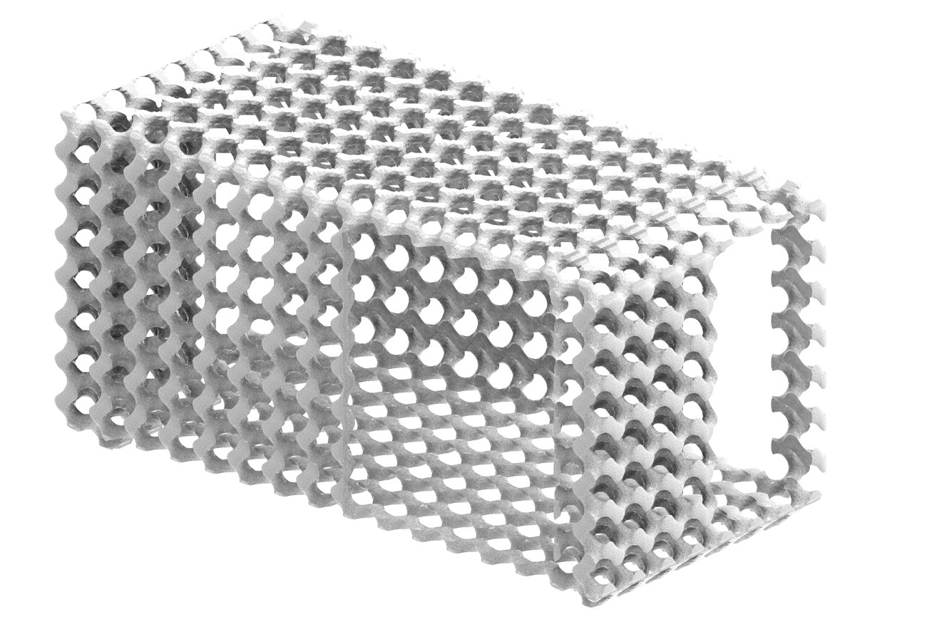 Printed double-lattice structural element of the pod