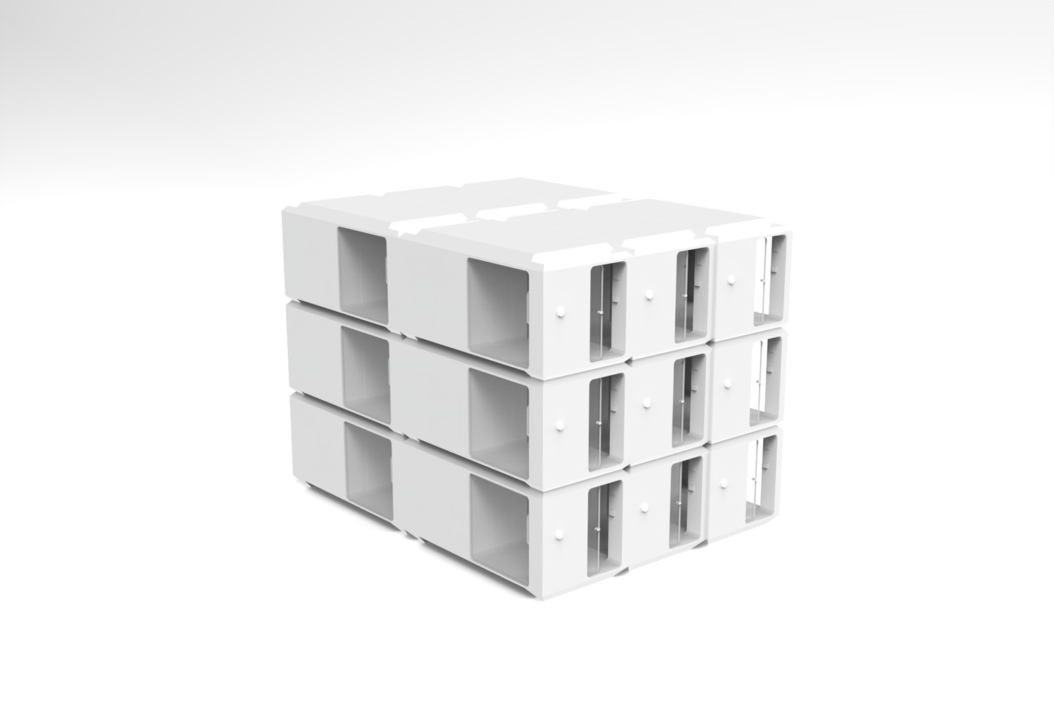 GENOMA pod capsules stacked into a compute cluster